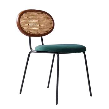 Индивидуални дизайнерски трапезни столове от ратан, лесен, креативен стол за грим с облегалка, скандинавски ретро casual dining стол