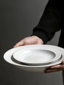Керамична чиния за хранене в японски стил в стил ретро, Купа за сламени шапки, Керамика Чиния за Супа, Чинията и тестени изделия, Домакински съдове
