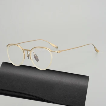 Корпоративна дизайн, титановая ретро Кръгли рамки за очила, Мъжки реколта оптични очила по Рецепта за жени, ултра-леки очила за късогледство