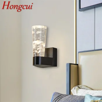 Кристални стенни Лампи Hongcui, Лампата е от черен алуминий, Съвременно Стенни аплици за Дома, Фоайе, Спалня, Дневна, Офис, Хотел