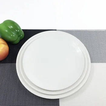 Кръгла керамична чиния в стил Уестърн, Пържола, спагети, Обяд ястие, Плодова салата, Плитка чиния, Лесна домашна посуда
