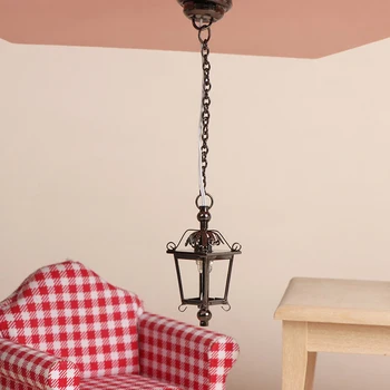 Куклена къща 1:12, миниатюрни полилей, led лампа, монтиран на стената лампа в тавана лампа, играчка за декор