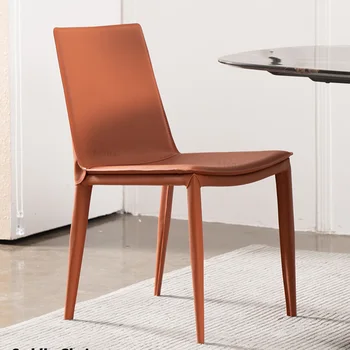 Кухненски кът стол с висока облегалка, дизайнерски кожен стол за хранене, за четене в скандинавски стил, релаксираща офис мебели Sillas Comedor