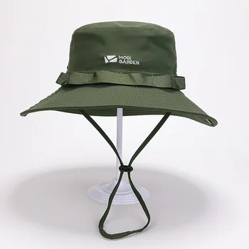 Летните Слънчеви шапки-кофа с въже, Ветрозащитная Дамски Мъжки Панама, Спортна солнцезащитная шапка за спортове на открито, рибарски шапки, мъжка шапка с широка периферия
