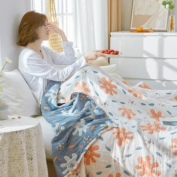 Марлевое кърпа в японски стил, Одеяло, изработени от памук, одинарное двойно одеало, лятно тънката бебешка 
