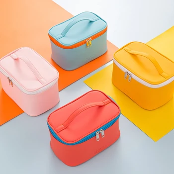 Многофункционална косметичка в стил Ins за жени, синя жълта чанта за пране, преносими водоустойчива чанта за плуване, главна пътна чанта за съхранение