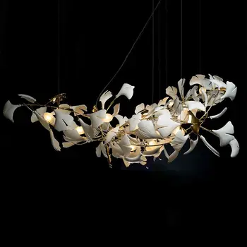 Модерна проста керамична лампа за ресторант във формата на листата на Гинко, Постмодернистский дизайнерският Отдел 