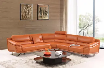 Модерни мебели за дневна от портокал кожа, голям секционни диван мек и удобен за вътрешна мебели за всекидневната