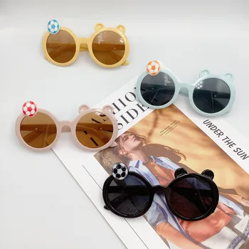 Модни маркови детски Кръгли Слънчеви Очила за Деца 2022, реколта ретро Слънчеви Очила за момичета и Момчета под формата на мультяшного футбол