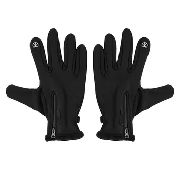 Мъжки Флисовые ръкавици за спорт на открито, ски, колоездене, Топли непромокаеми ветроупорен ръкавици със сензорен екран и без хлъзгане цип