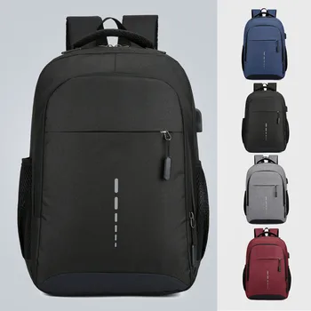 Мъжки водоустойчива раница с USB зареждане, а на задната чанта за студенти, чанта за компютър, мъжки стилен случайни раница