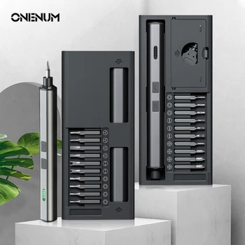 Набор от електрически отвертки ONENUM Type-C с бързо зареждане, безжична отвертка, от легирана стомана, S2, набор от инструменти за ремонт на телефони и лаптопи
