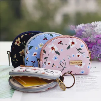 Нов женски цветя портфейл с цип цветове ежедневна чанта портмоне за жени мини чанта, ключодържател портмонето ретро монета портфейли момиче