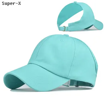 Нова лятна шапка за жени, полуобхват за голф, тенис шапки за жени, солнцезащитная шапка, однотонная бейзболна шапка с висока опашка, дамски бейзболна шапка