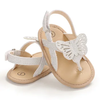 Нови Летни сандали за децата с красиви пайети и пеперуди, отворени обувки за малки деца, детски обувки на принцесата, предвещаваща разходки