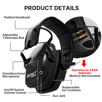 Нови оригинални тактически електронни слушалки за стрелба с Намаляване на импулсен шум, лесно да се сгъва за пренасяне, външна шумозащитная слушалки