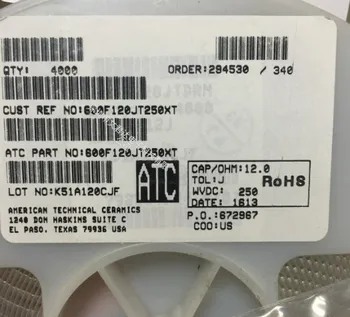 Оригинален нов 100% 0805 12P 250V ATC600F120JT250XT 600F120JT250XT висока честота на радиочестотни кондензатор (макара индуктивност)