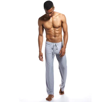Пижамные панталони, мъжки дрехи за сън, свободни пижамные панталони с завязками, ежедневни домашно облекло, панталони за почивка, секси мъжки панталони за йога