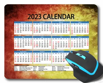 Подложка за мишка с календара на 2023 година, вятърни паркове линия, вълна, бяла светлина, противоскользящий гумена подложка за мишка с трайни прошитыми ръбове