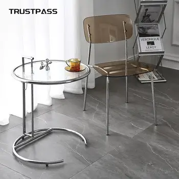 Прозрачен Стол за Хранене от КОМПЮТЪР, мрежа, червен пластмасов акрилен кристал Стол, дизайнерски столове за преговори, прозрачен стол
