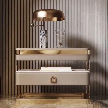 Прости модерни нощни метални шкафчета за мебели за дома, умна нощно шкафче с перезаряжаемым многофункционален осветление, луксозно нощно шкафче