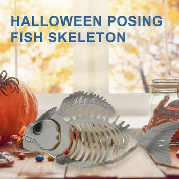 Реалистичен скелет на Риба на Хелоуин, Скелет от духове къща, Здрав Декор от рыбьих Кости За Хелоуин, реквизит за парти