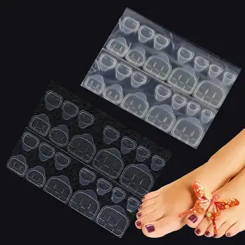 Режийни ноктите Стикер Прозрачни двустранни самозалепващи ленти Етикети се натискат на фалшиви върховете на ноктите Пръчка за грим 1200шт