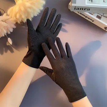Ръкавици с пет пръста, без хлъзгане ръкавици за езда, Летни слънчеви ръкавици, улични ръкавици, дамски ръкавици за шофиране, обикновен