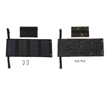 Сгъваем соларен панел, удобна за носене, високоефективен слънчев панел 5,5 В с USB порт за употреба на открито