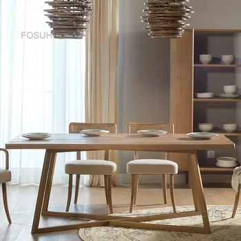 Скандинавските столове за дневна от ратан, Модни мебели за дома, Луксозен хотелски маса за хранене, стол, Ресторантско стол от масивно дърво, Стол за почивка