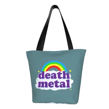 Сладък Чанти за пазаруване в стила на рок-музиката дет метъл, множество холщовая пазарска чанта през рамо