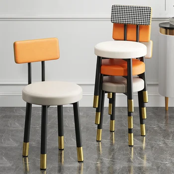 Спалня Кухня и Модерни трапезни столове Nordic от изкуствена кожа, Луксозни трапезни столове за офис, Мебели за дома Silla Comedor WK50DC
