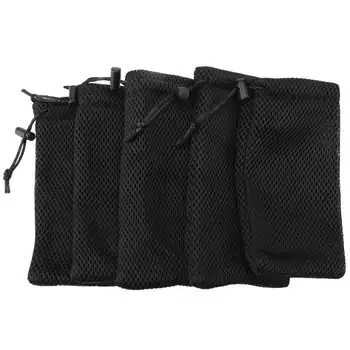 Чанта за съхранение от найлон окото HAWEEL в 5 опаковки - 3,5 x 7,3 инча (черен)