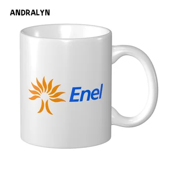 Чаша с логото на Enel 330 мл 2023, Забавни Керамични Творчески Чаши за Кафе, Коледа подарък чаша