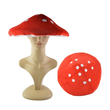 Червената шапка с гъби, детски маскарад, Cosplay с гъби, Забавна шапка, имитирующая растения, аксесоари за костюми на анимационни филми