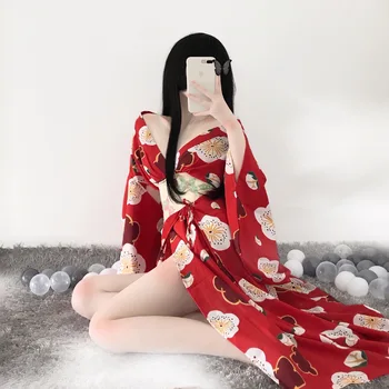 Японското Кимоно секси бельо, пижама, халат рокля, пола, социология момиче студийная фотосесия