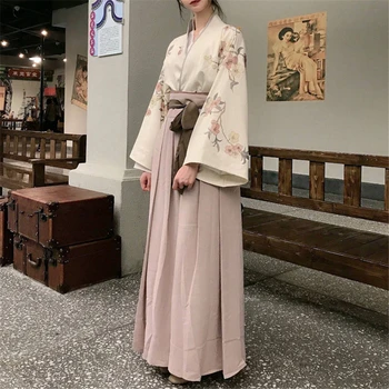 Японското рокля-кимоно, жена с жилетка, Юката, Хаори, Сакура, Kawai, градинска дрехи за момичета в японски стил, вечерни ретро бандажные костюми за cosplay